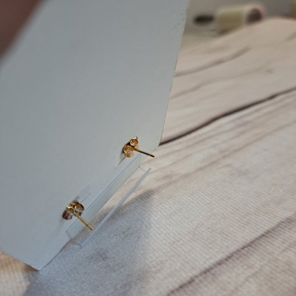 Mia Fiore Gold Plated Bronze Stud Earrings - Picture 6 of 8